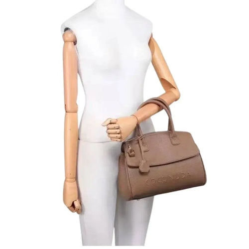 Leather Handbag with Shoulder Strap - MS-8345 - Stile Donna Bags