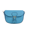 Leather crossbody bag with gold-tone buckle MS-2818 - Stile Donna Bags