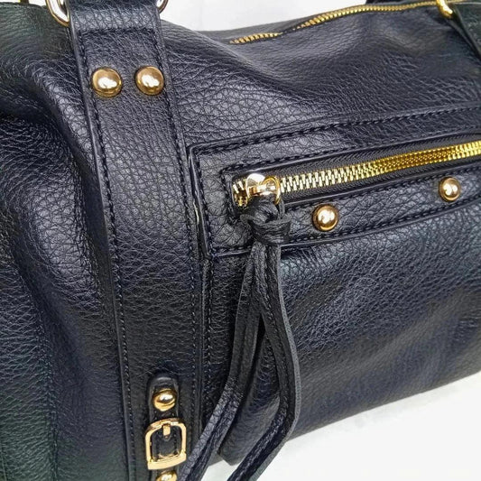 Leather handbag with gold-toned hardware MS-2202 - Stile Donna Bags