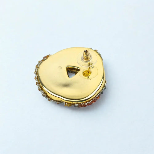 Multicolor Pavé Knot Stud Earrings in Gold-Tone Stainless Steel - Stile Donna Bags