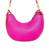 Pink Shoulder Bag with gold color chain strap MS-8824 - Stile Donna Bags