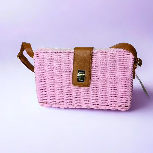 Pink Woven Shoulder Bag - MS-525 - Stile Donna Bags