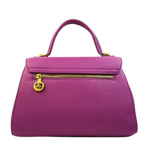 Purple Leather Satchel Bag - MS-0430 - Stile Donna Bags