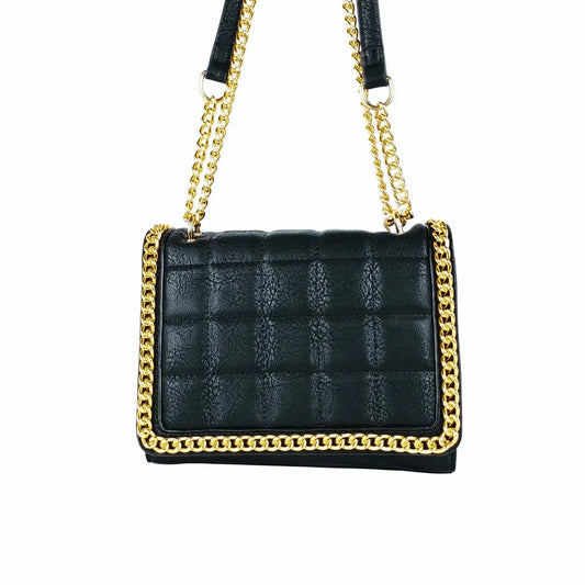 Quilted Black Faux Leather Crossbody - Bag MS-8891 - Stile Donna Bags