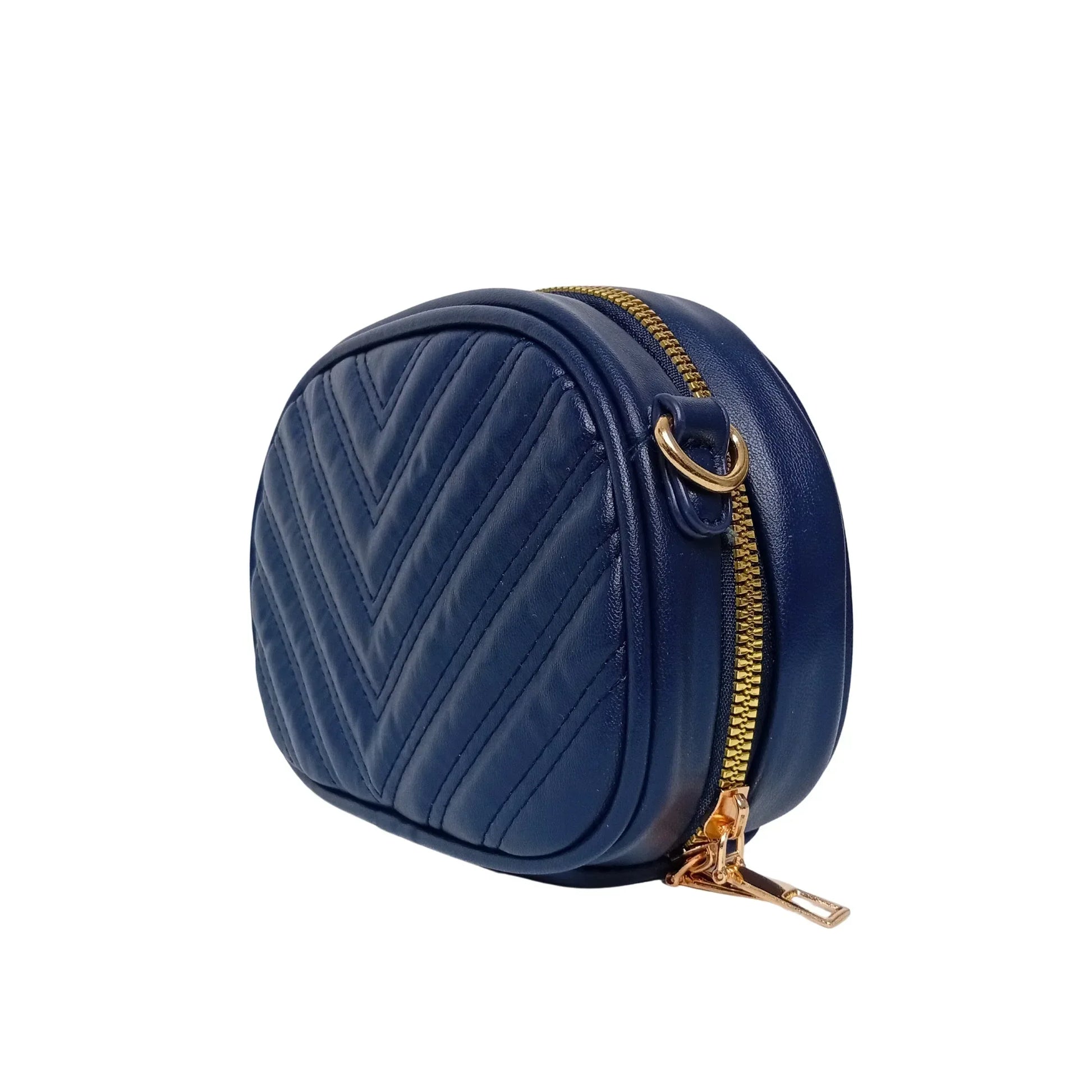 Quilted oval crossbody bag - V-stitched pattern MS-5941 - Stile Donna Bags