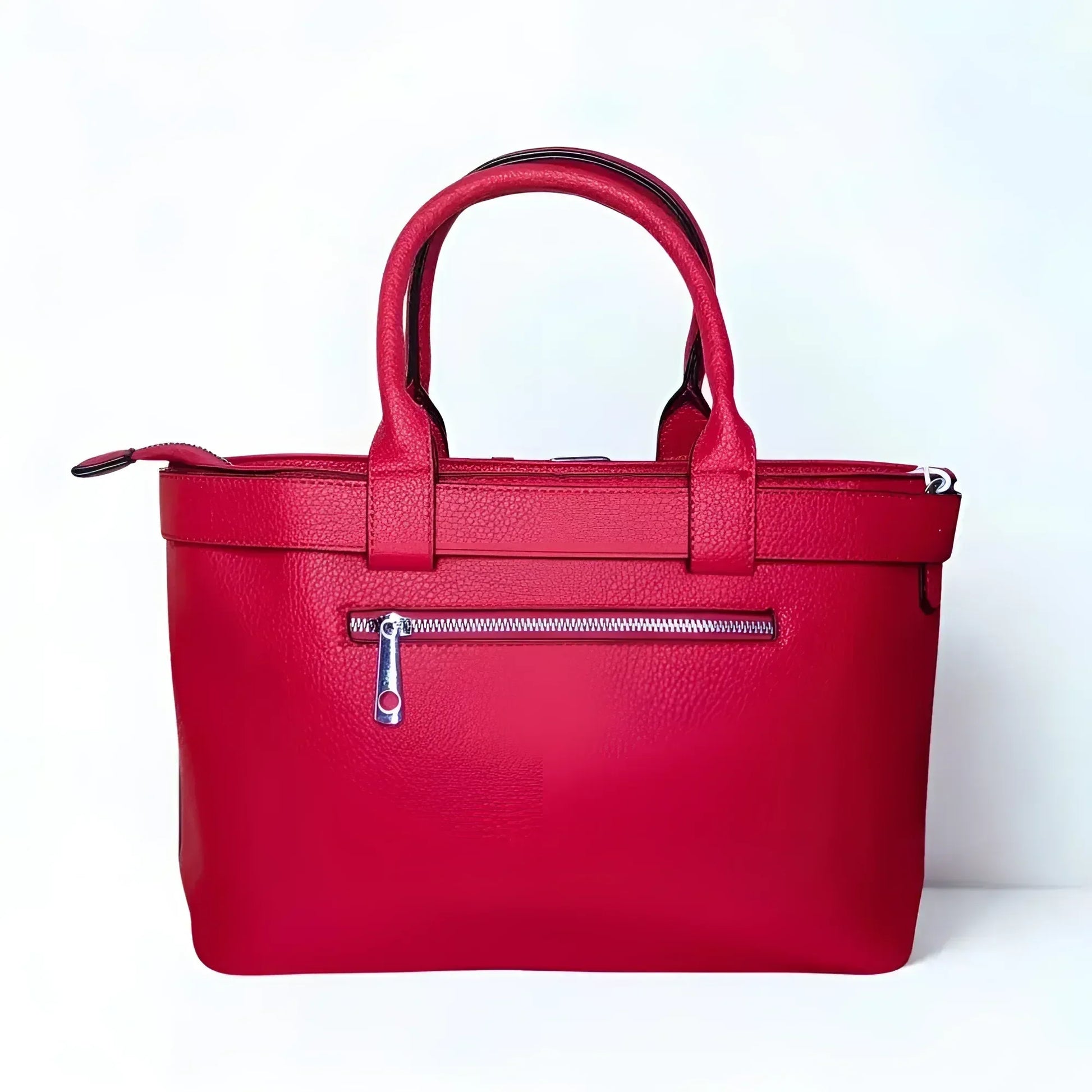 Red Leather Shopper Bag - MS-4740 - Stile Donna Bags