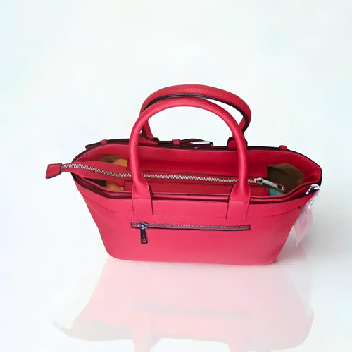 Red Leather Shopper Bag - MS-4740 - Stile Donna Bags