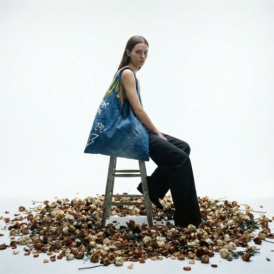 Stylish Graphic Print Denim Hobo Tote Bag - Stile Donna Bags