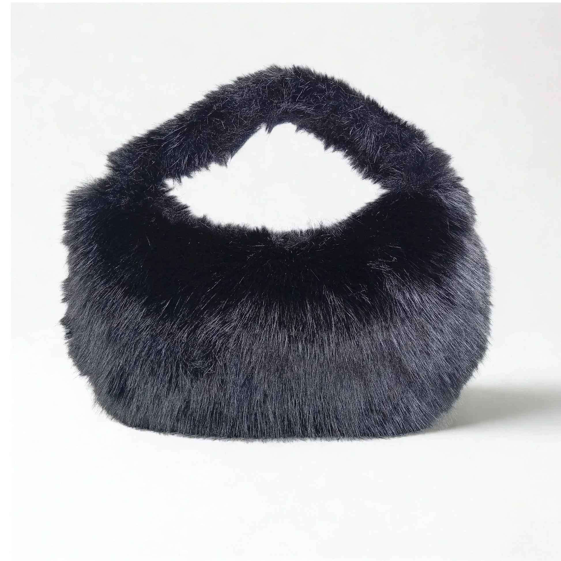 Vanilla faux-fur mini hobo handbag MS-2167 - Stile Donna Bags
