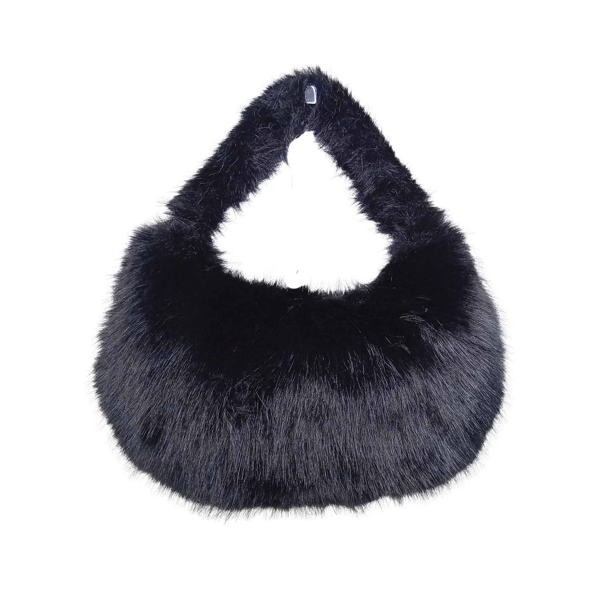 Vanilla faux-fur mini hobo handbag MS-2167 - Stile Donna Bags