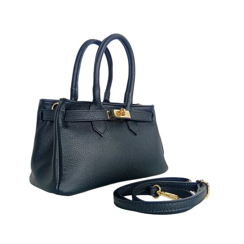 Velinara MS-0787 full-grain leather handbag with detachable strap - Stile Donna Bags