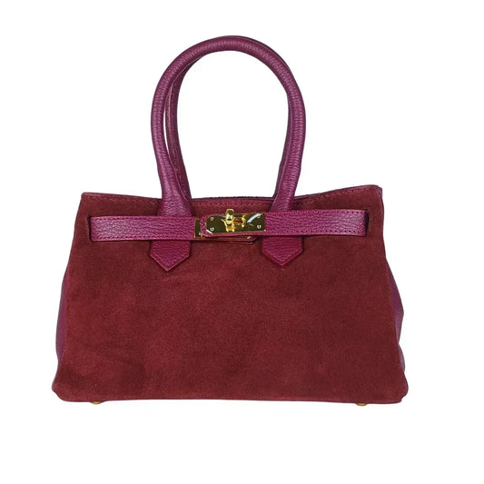 Velinara MS-5494 Suede Leather Handbag - Stile Donna Bags