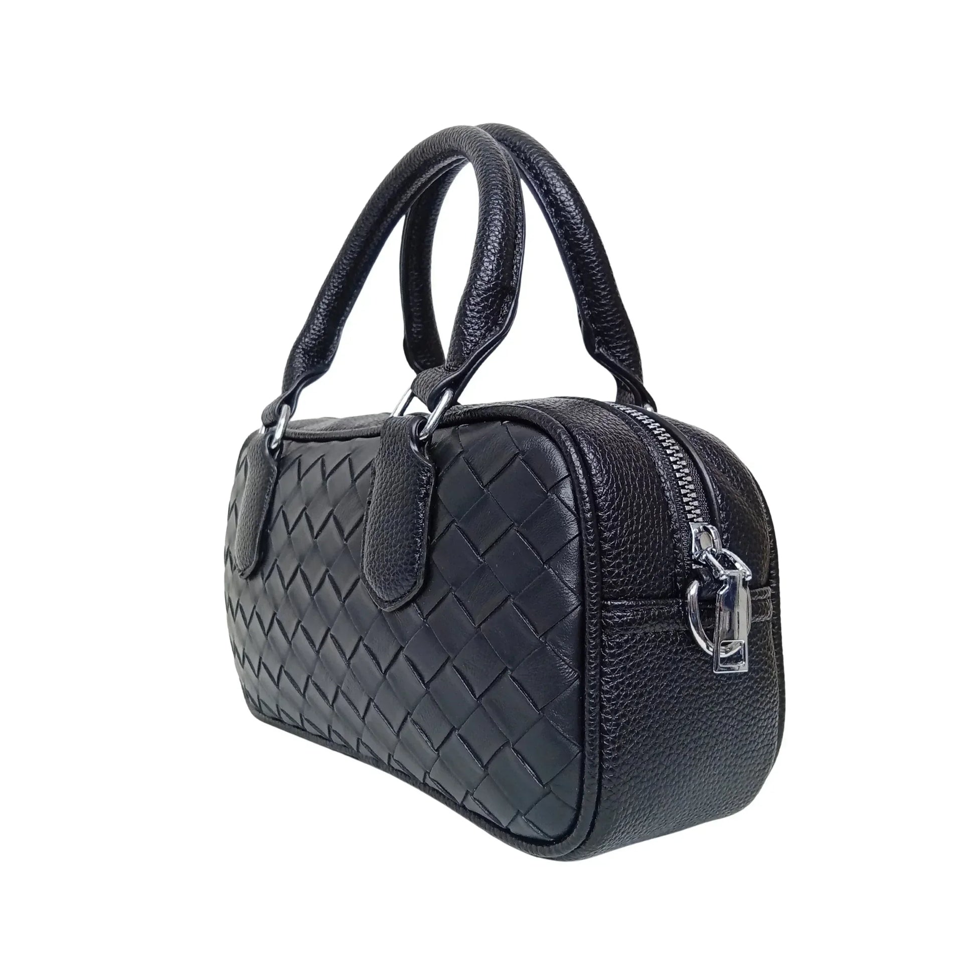 Woven Leather Barrel Bag MS-4299 - Stile Donna Bags