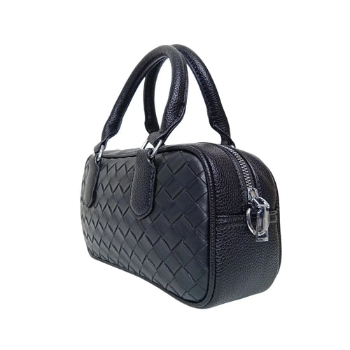 Woven Leather Barrel Bag MS-4299 - Stile Donna Bags