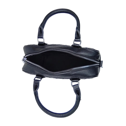 Woven Leather Barrel Bag MS-4299 - Stile Donna Bags