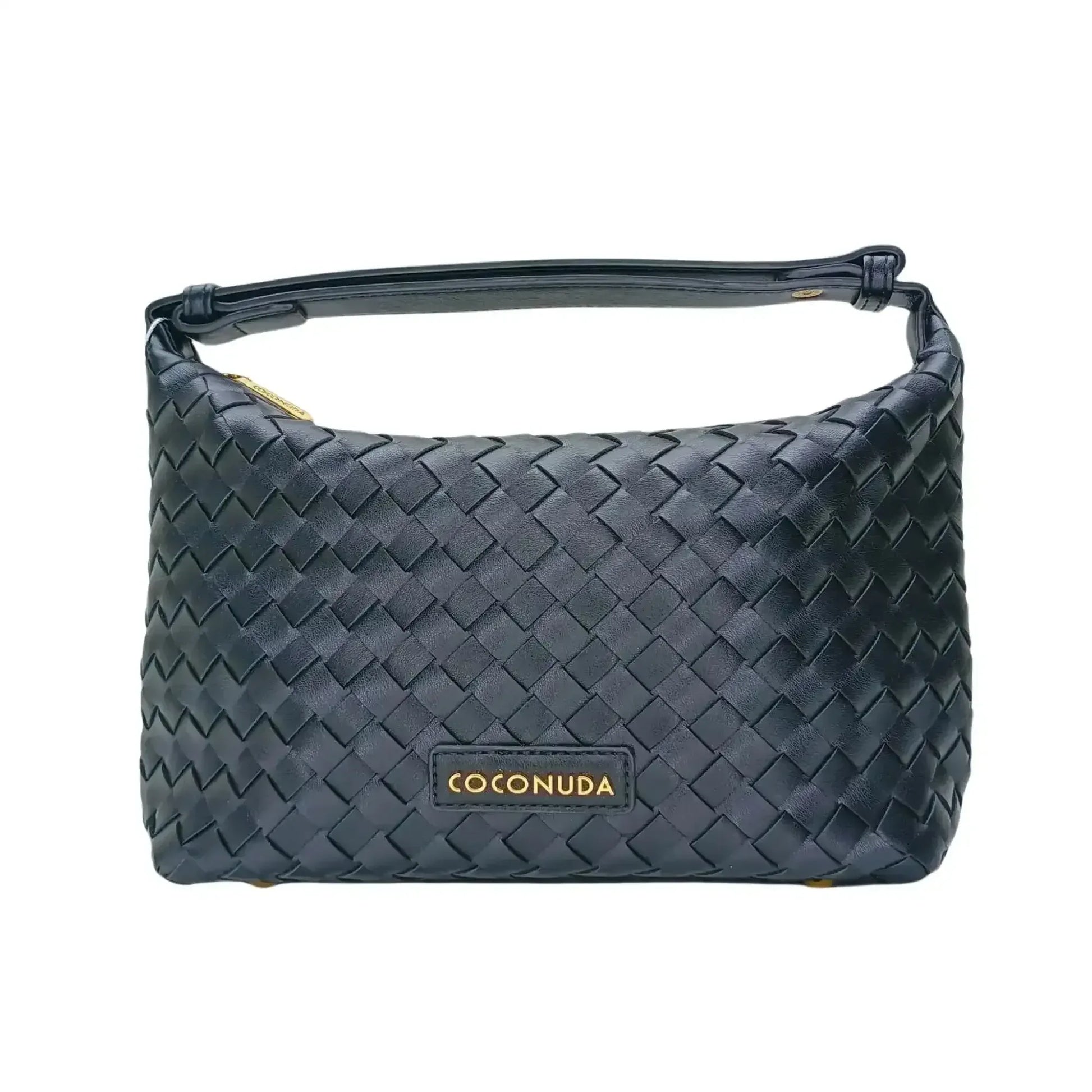 Woven Leather Handbag with Handle - MS-4957 - Stile Donna Bags