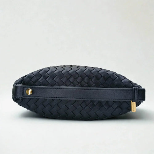 Woven Leather Handbag with Handle - MS-4957 - Stile Donna Bags