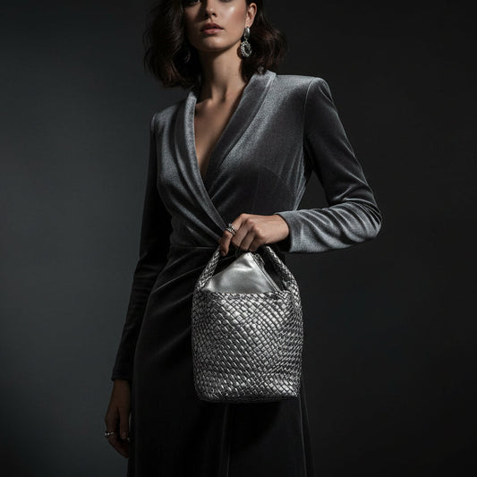 Woven handbag bucket design MS-6349 - Stile Donna Bags