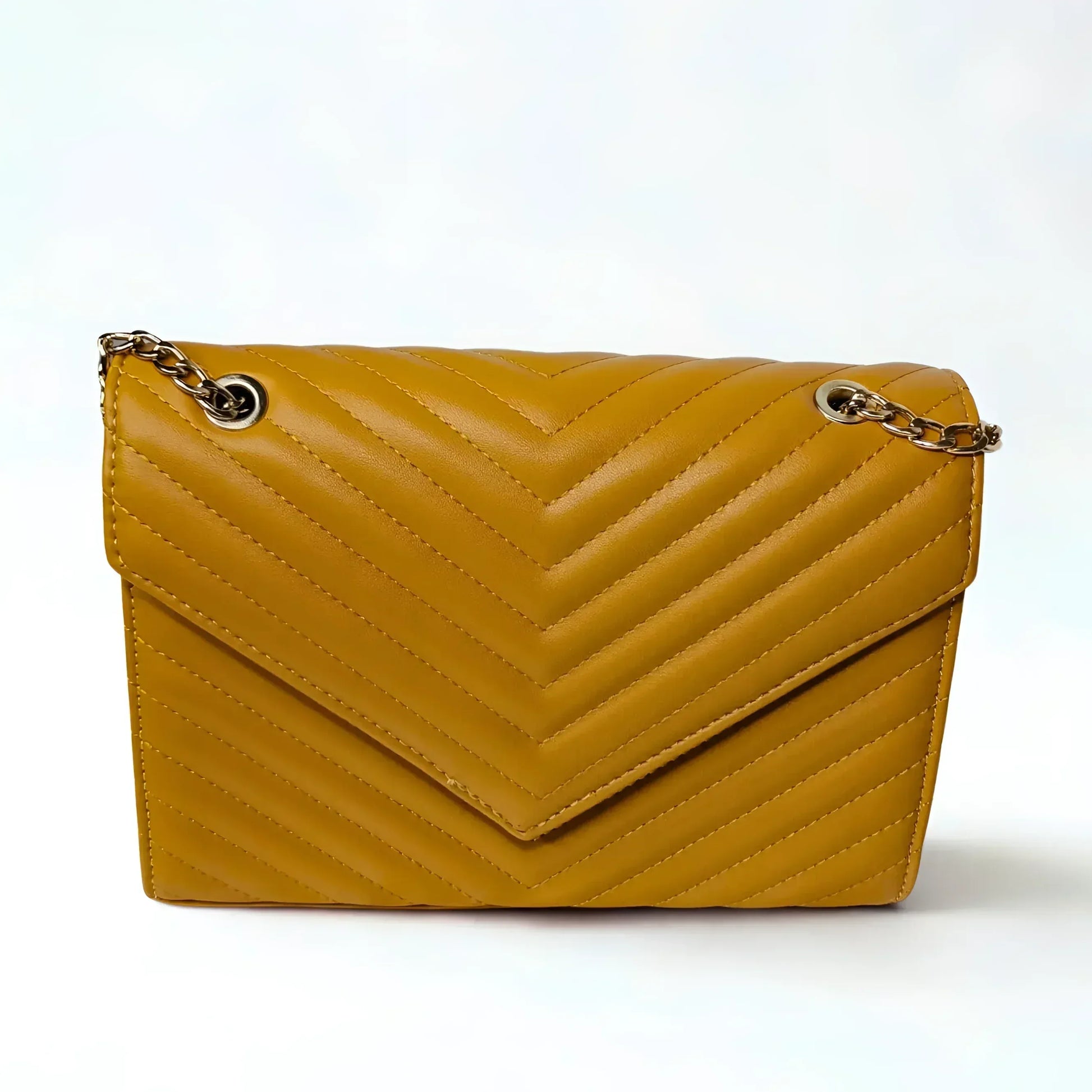 Yellow Clutch Leather Bag - MS-9583 - Stile Donna Bags