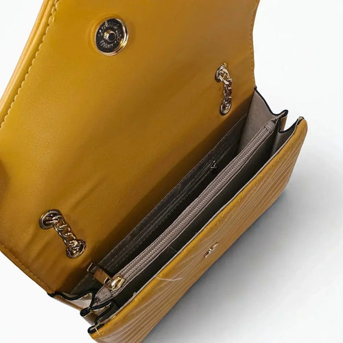 Yellow Clutch Leather Bag - MS-9583 - Stile Donna Bags