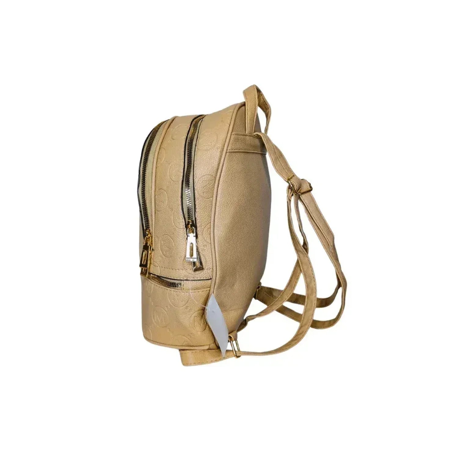 Beige and Black Leather Backpack - MS-4911 - Stile Donna Bags