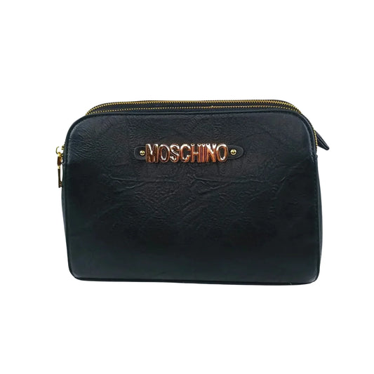 Black Faux Leather Shoulder Bag - MS-5918-Mos - Stile Donna Bags