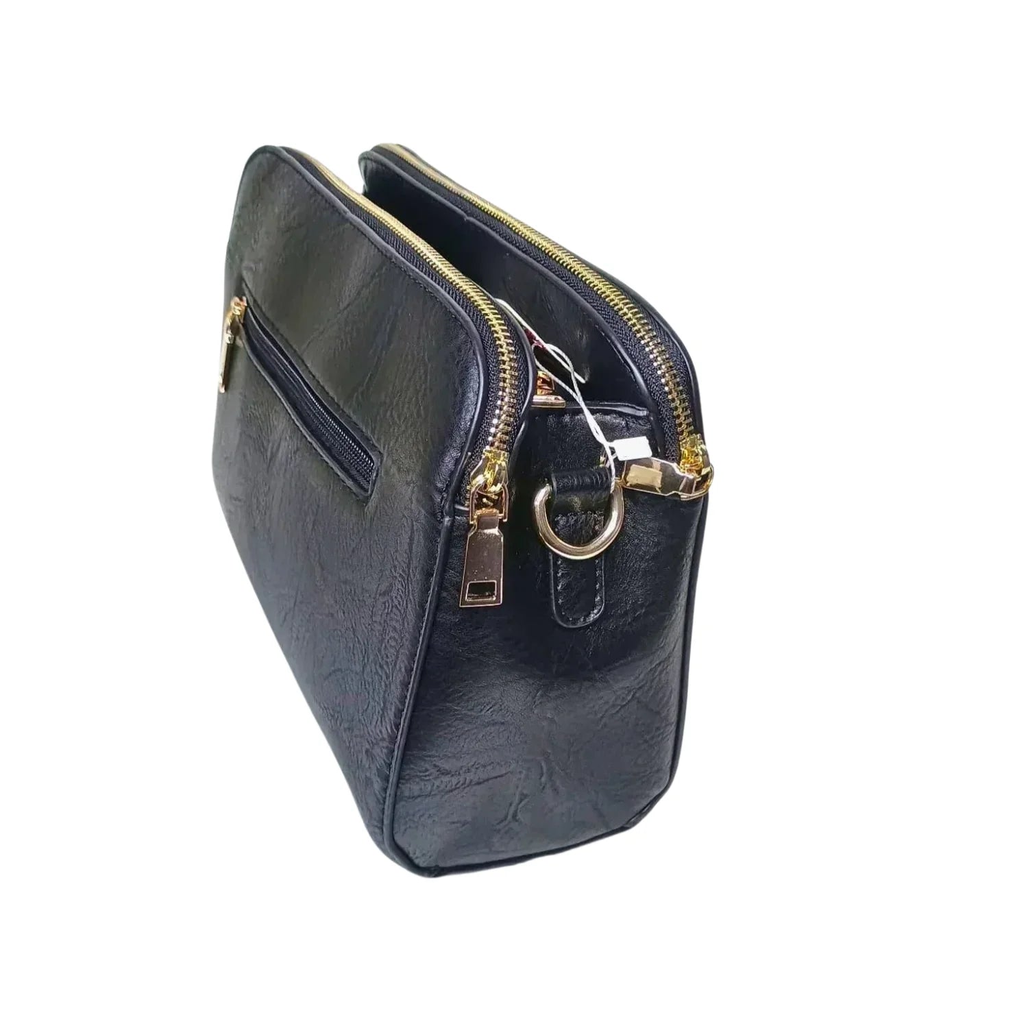 Black Faux Leather Shoulder Bag - MS-5918-Mos - Stile Donna Bags