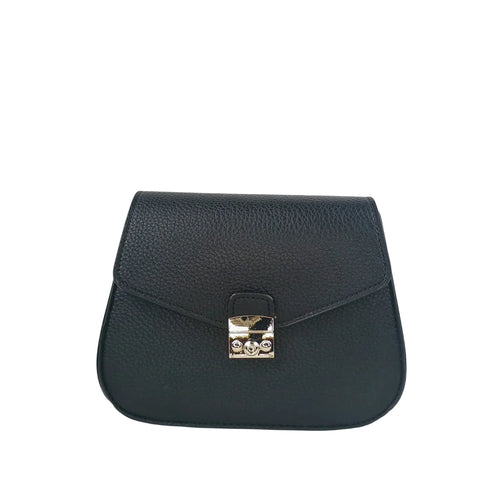 Black Leather Flap Bag - MS-9466 - Stile Donna Bags