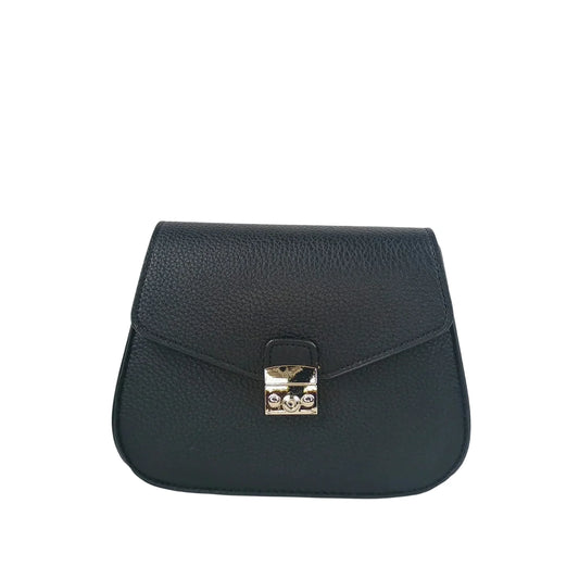 Black Leather Flap Bag - MS-9466 - Stile Donna Bags