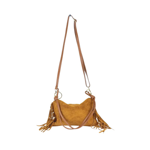 Boho Fringe Suede Shoulder Bag – Tan Brown - Stile Donna Bags