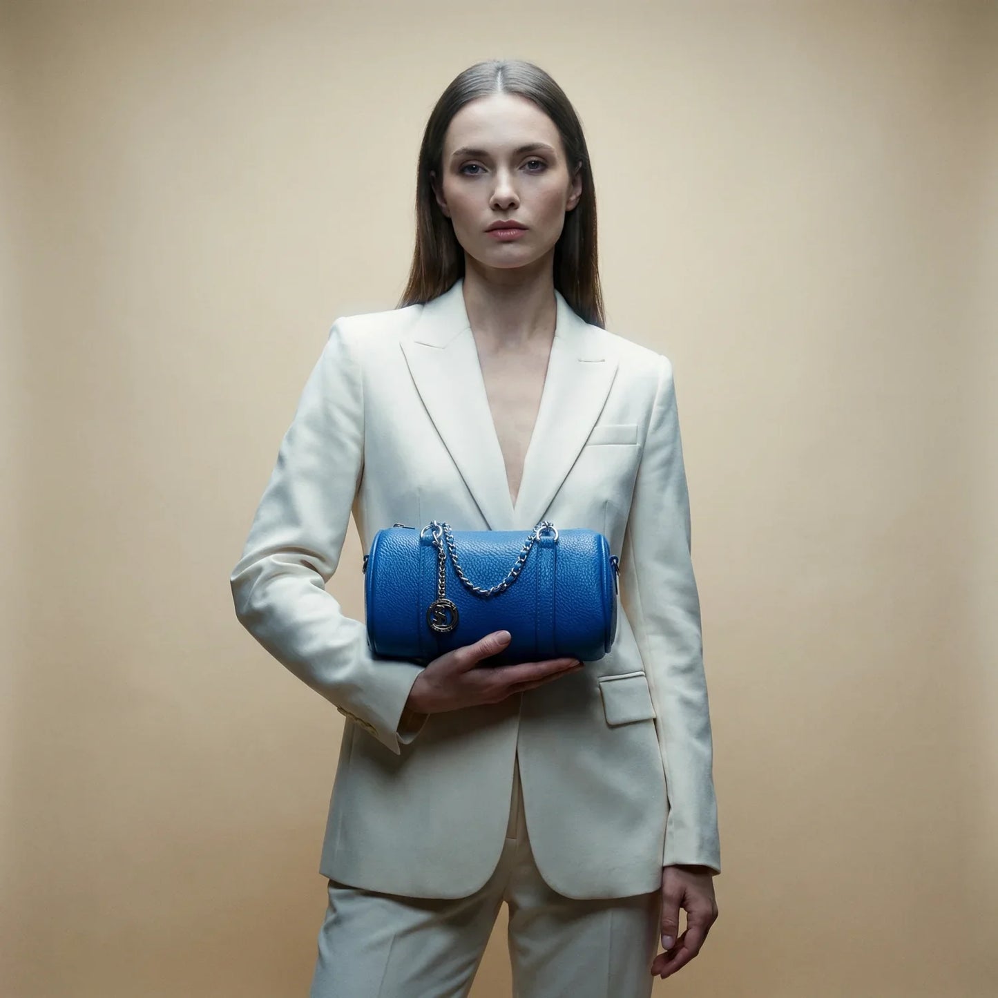 Borsa a Cilindro in Premium PU Leather con Doppi Manici - borsetta pelle cilindrica