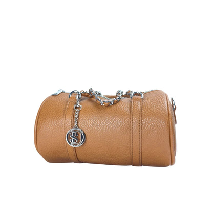 Borsa a Cilindro in Premium PU Leather con Doppi Manici - clutch cilindrica pelle