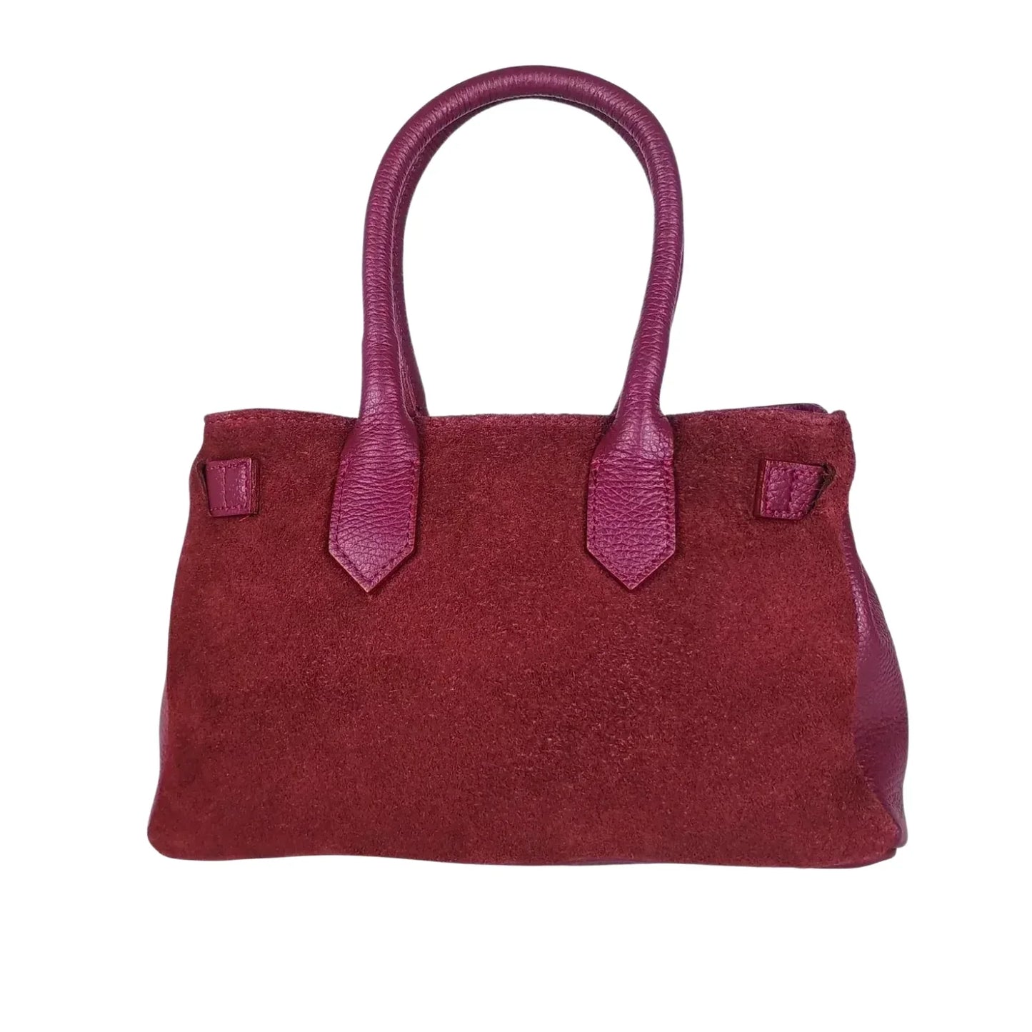 Borsa a Mano in Pelle Scamosciata Bordeaux The Velinara - borsa suede bordeaux