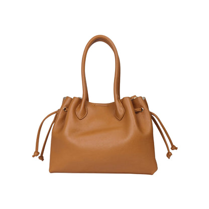 Borsa a Mano Strutturata Color Cuoio con Tracolla Staccabile - borsa tracolla pelle