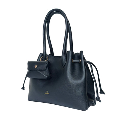 Borsa a Mano Strutturata Color Cuoio con Tracolla Staccabile - borsa tote pelle