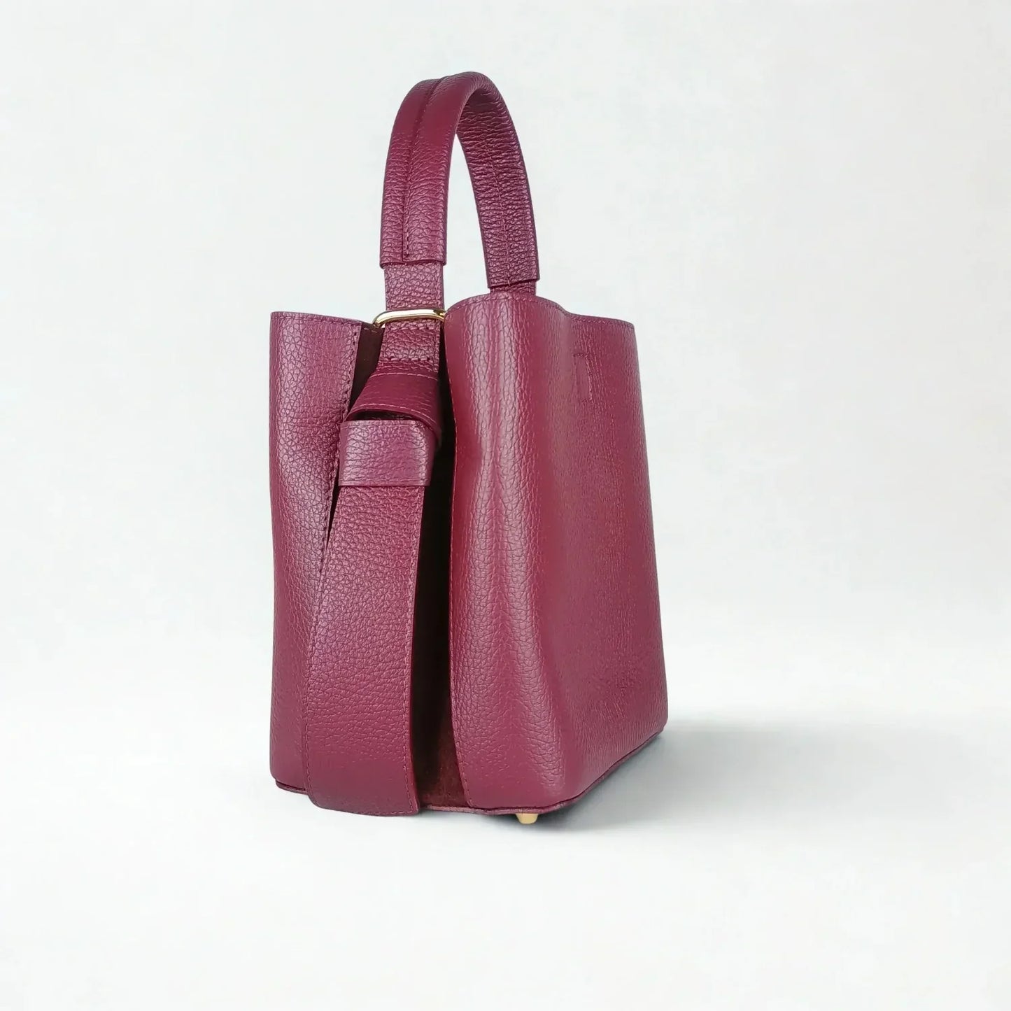 Borsa a Secchiello in Vera Pelle per l’Uso Quotidiano - borsa secchiello strutturata