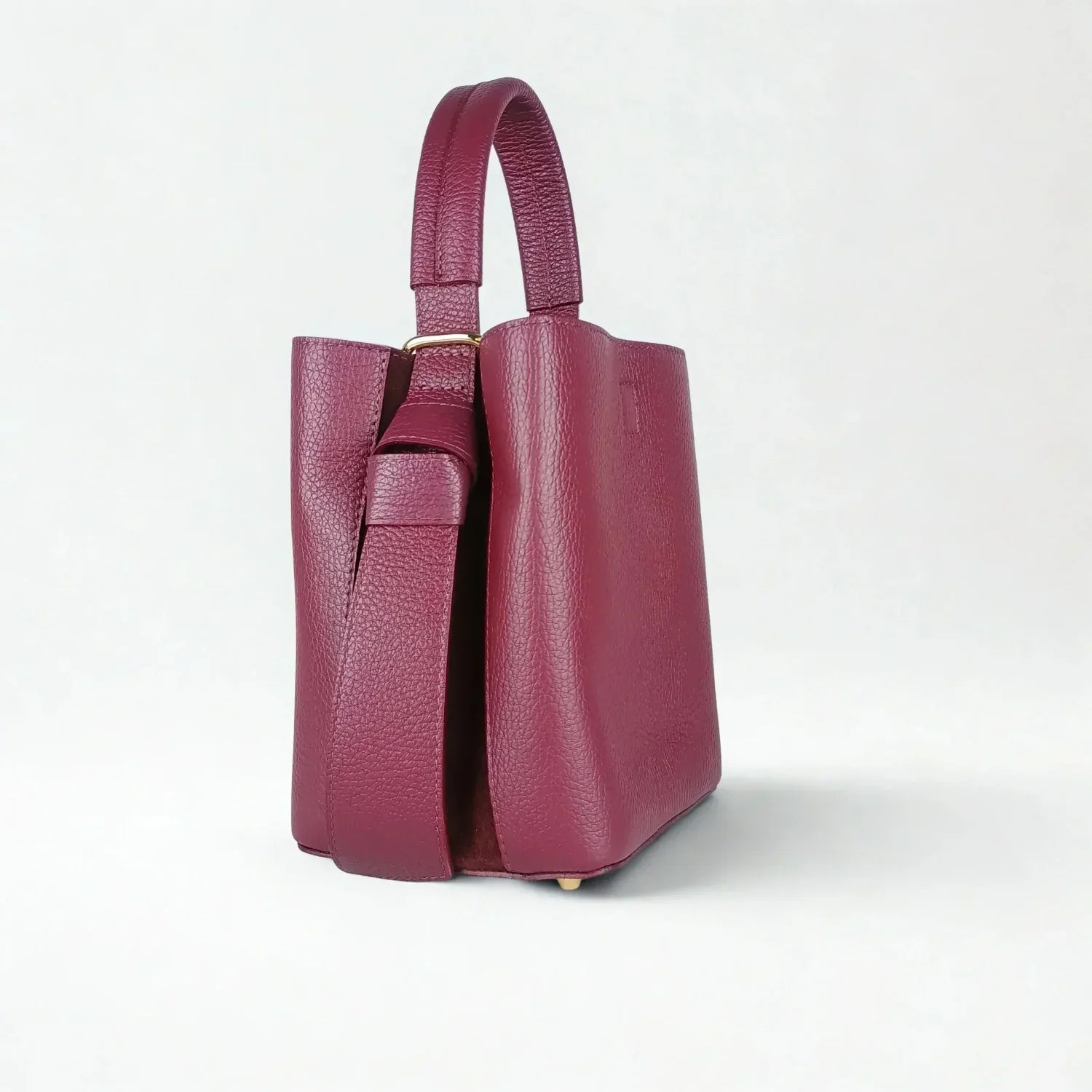 Borsa a Secchiello in Vera Pelle per l’Uso Quotidiano - borsa secchiello strutturata