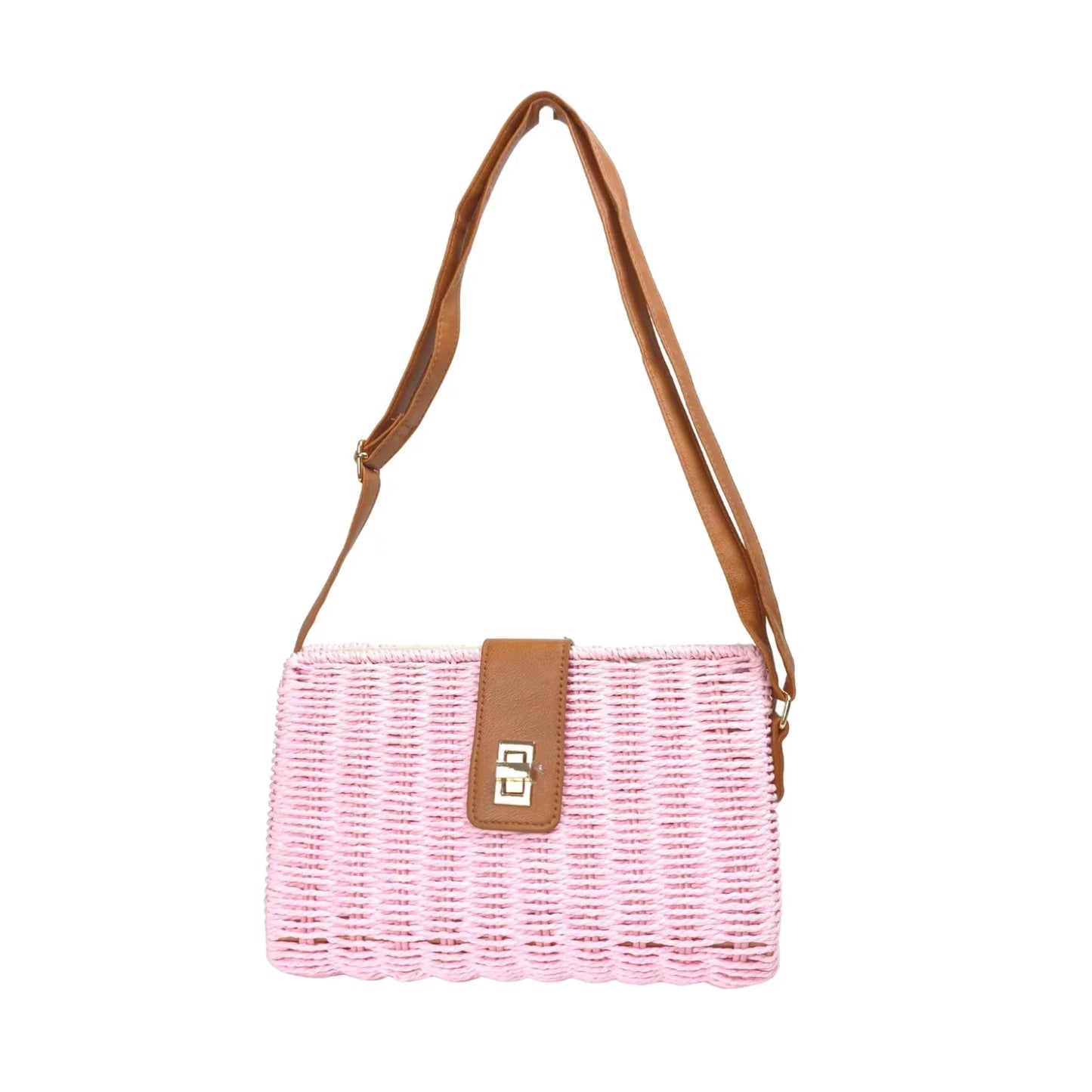 Borsa a spalla da donna intrecciata mano - borsa paglia