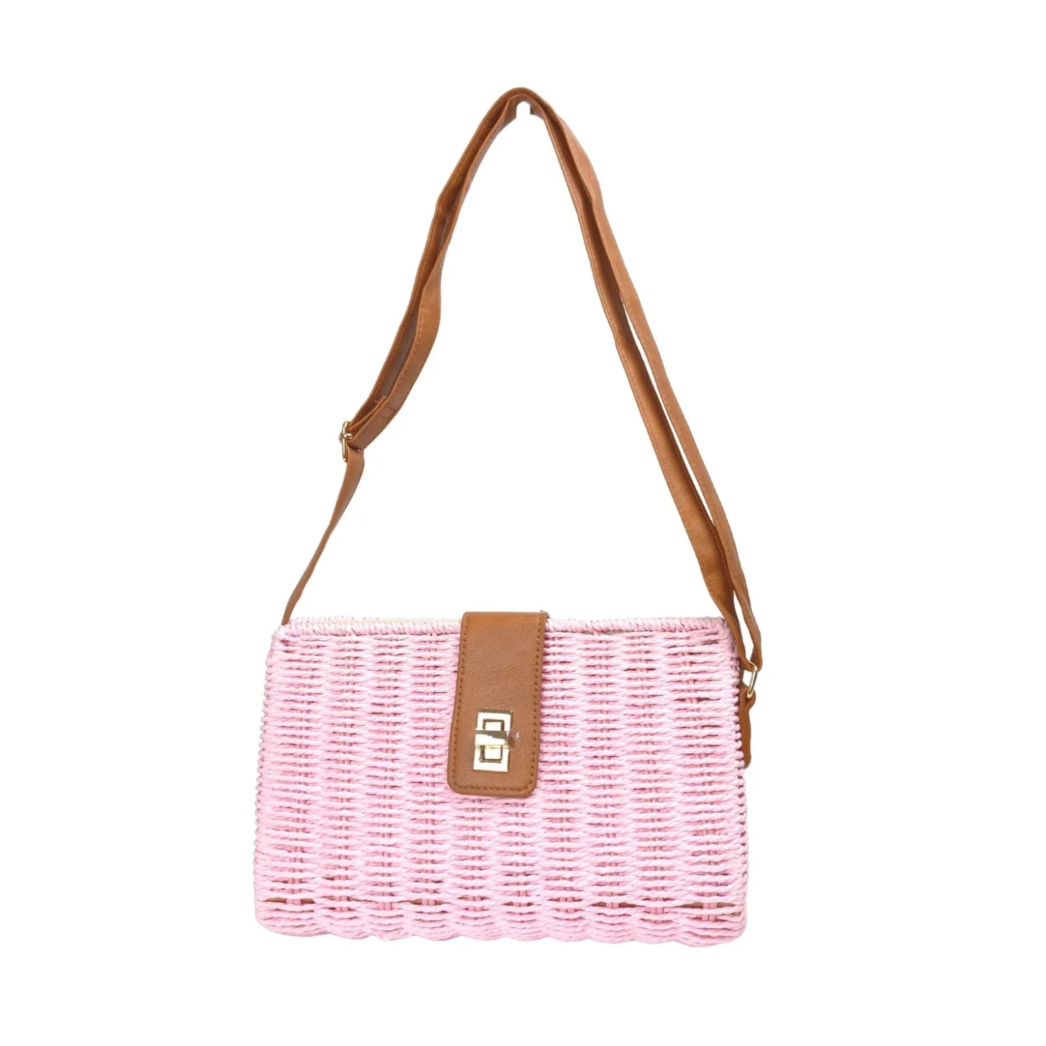 Borsa a spalla da donna intrecciata mano - borsa paglia