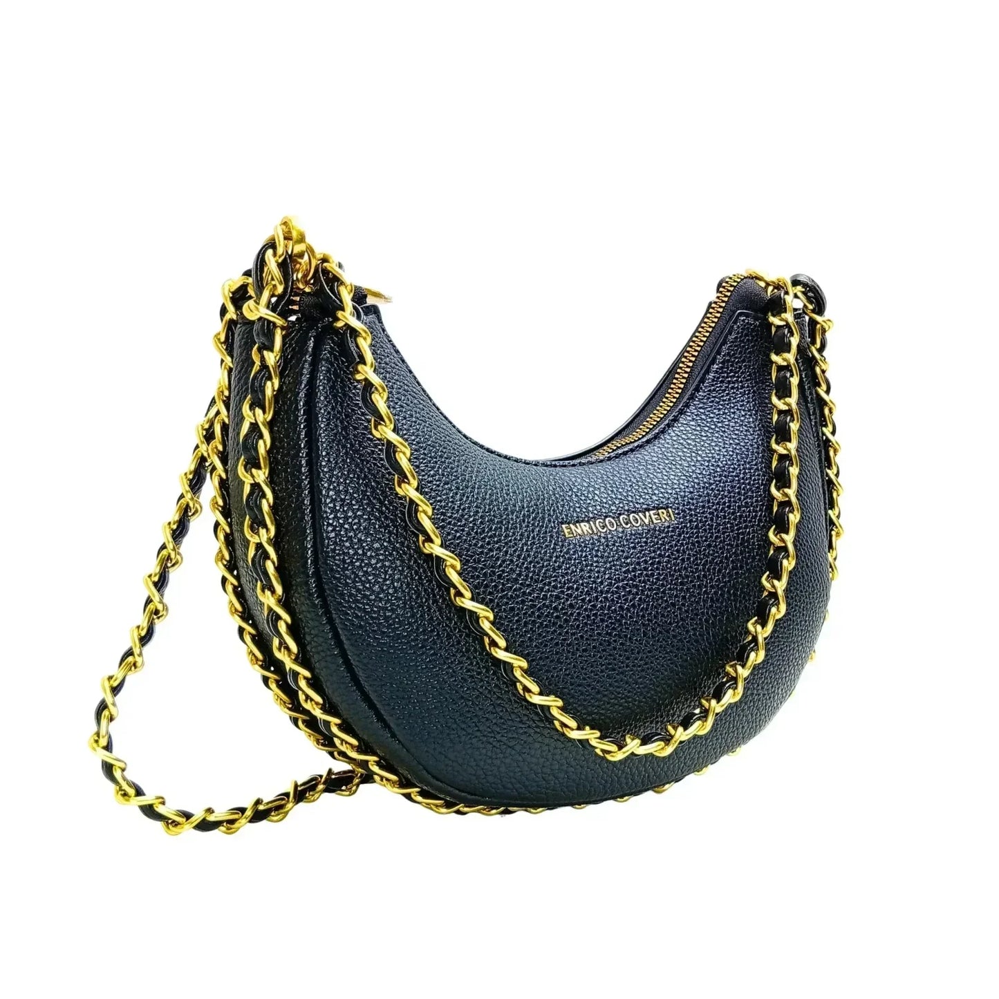 Borsa a spalla rosa con tracolla catena Enrico Coveri - borsa forma