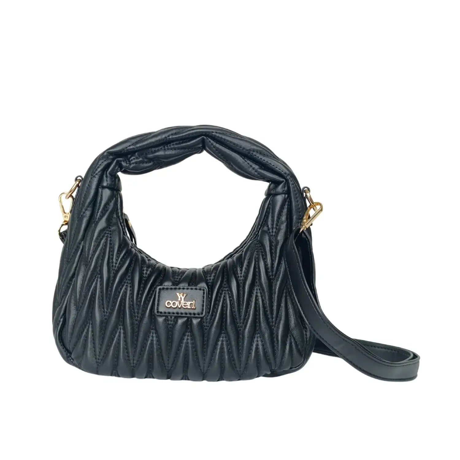 Preko rame prošivena torba Midnight Beige sa spiralnom ručkom - hobo torba od kože