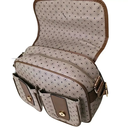 Borsa a Tracolla Briciole Beige in Pelle Microfibra - borsa tracolla beige