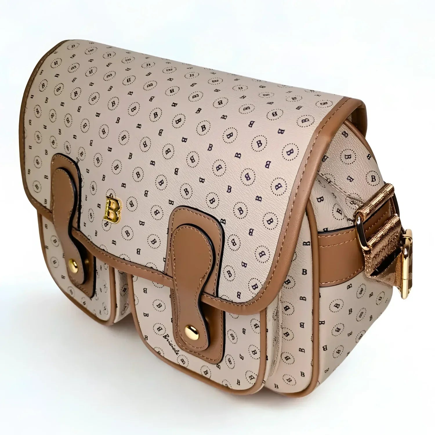 Borsa a Tracolla Briciole Beige in Pelle Microfibra - borsa pelle beige