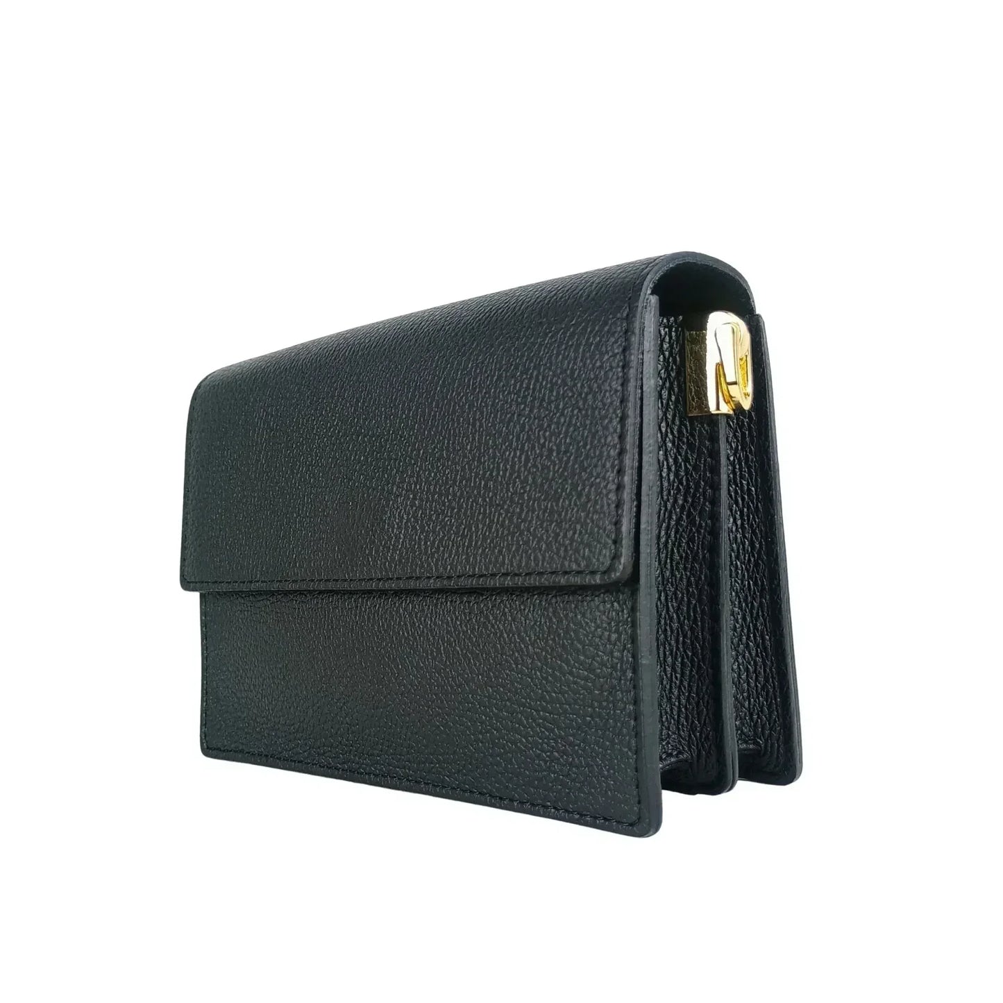 Borsa a tracolla Donna Luxe Crossbody in vera pelle - clutch nera