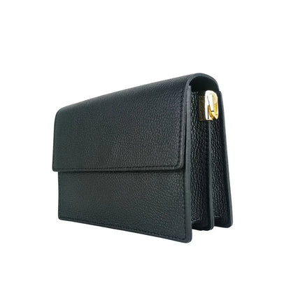 Borsa a tracolla Donna Luxe Crossbody in vera pelle - clutch nera