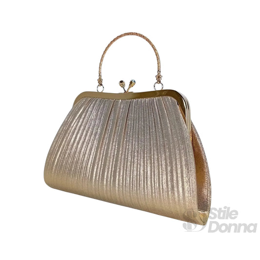 borsa-a-tracolla-gold-stone-soft-pouch-pochette-scintillante-clutch-952 - Stile Donna Bags