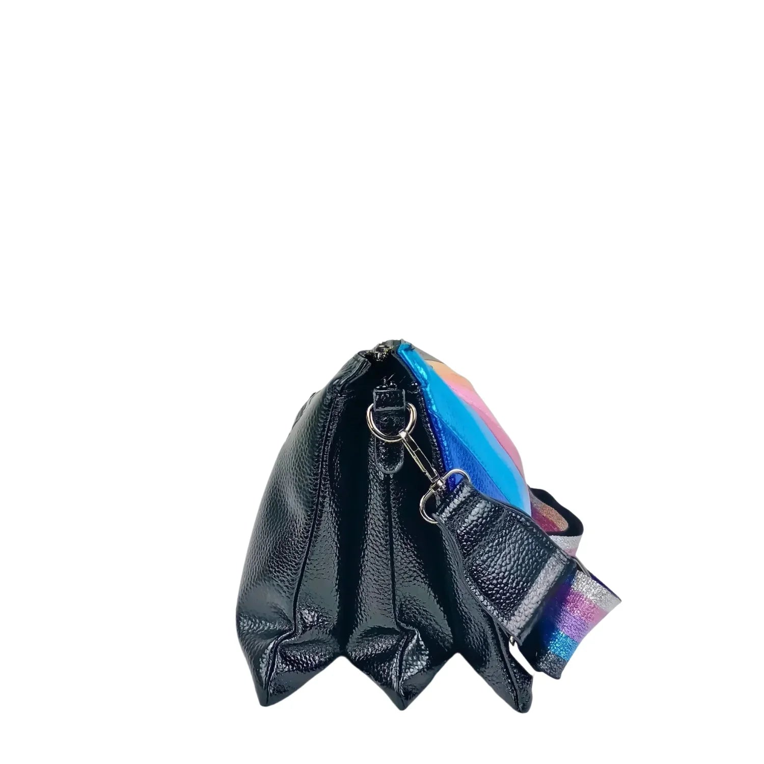 Borsa a Tracolla in Pelle Arcobaleno Metallizzata - borsa tracolla pelle