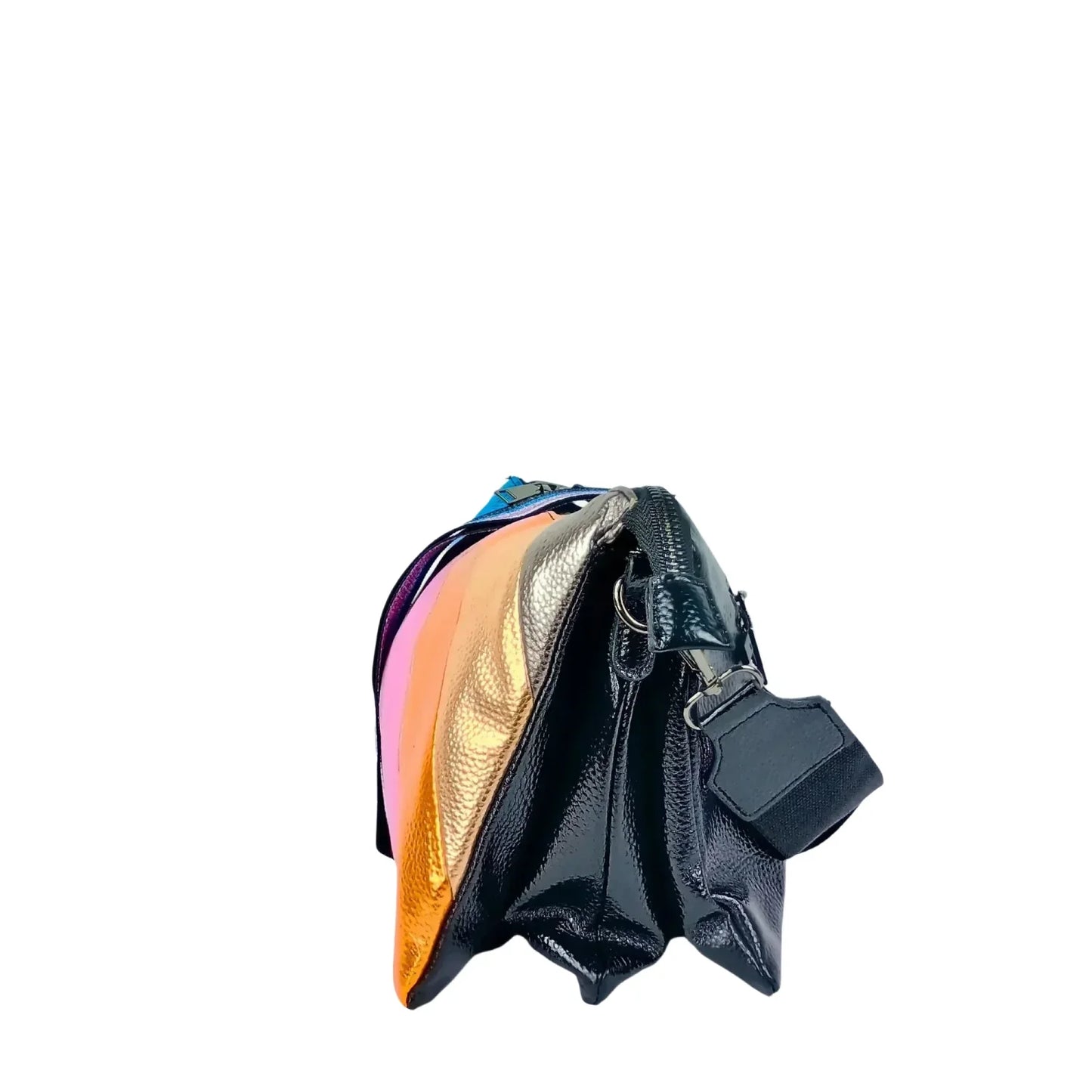 Borsa a Tracolla in Pelle Arcobaleno Metallizzata - borsa tracolla vivace