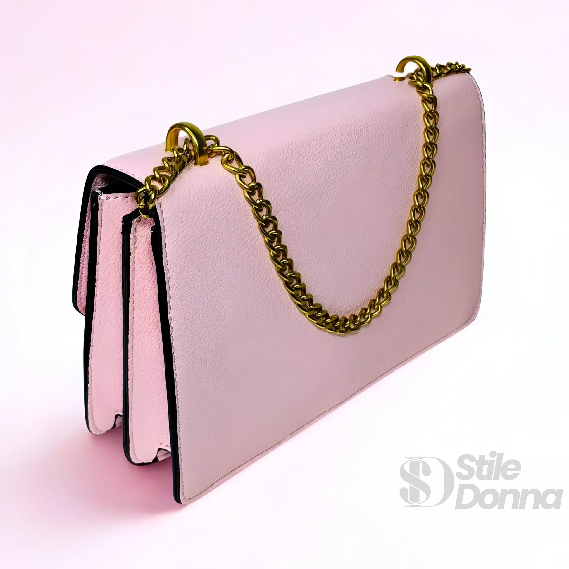 Borsa a Tracolla in Pelle Rosa con Chiusura Uccello - morbida borsa tracolla