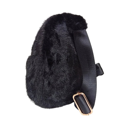 Borsa a tracolla in pelliccia sintetica - borsa finta